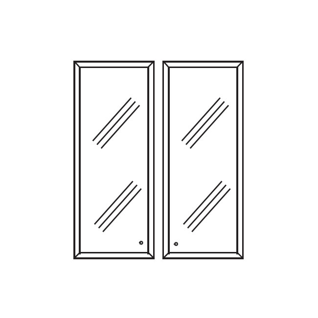 Двери (стекло белое, рама алюминий)