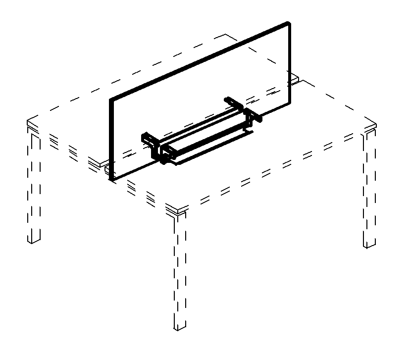 Экран настольный фронтальный для стола 180 с двумя кабель-каналами