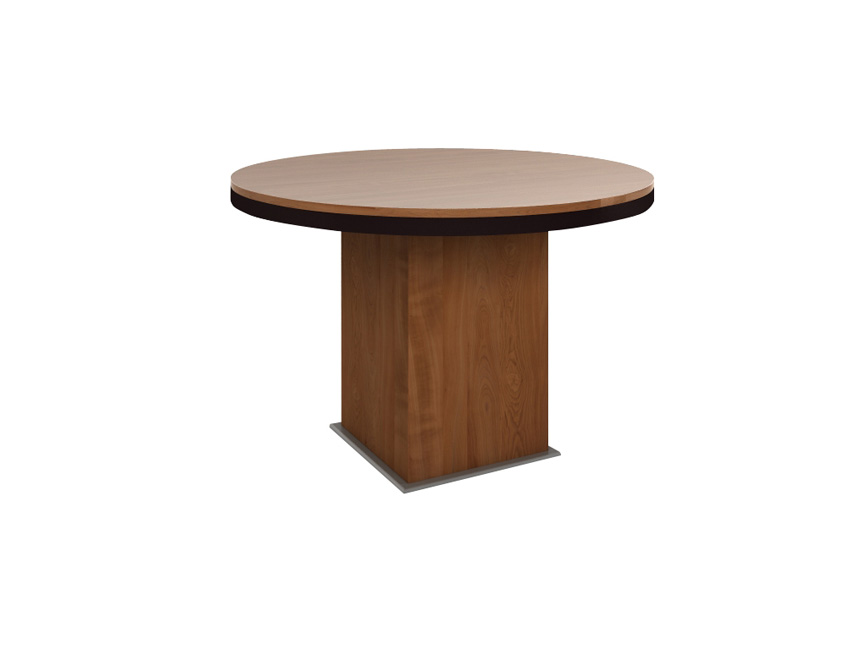 Круглый переговорный стол на деревянной опоре