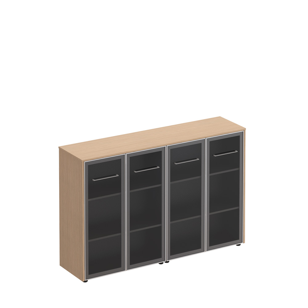 Шкаф для документов со стеклянными дверьми (стенка из 2 шкафов)