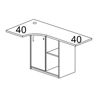 Шкаф-приставка к рабочему месту Karstula с замком, левый (к столам F2366, F2368, F2397)